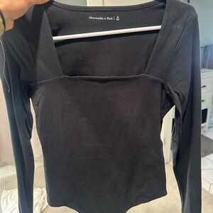 Abercrombie & Fitch Black Long Sleeve Bodysuit